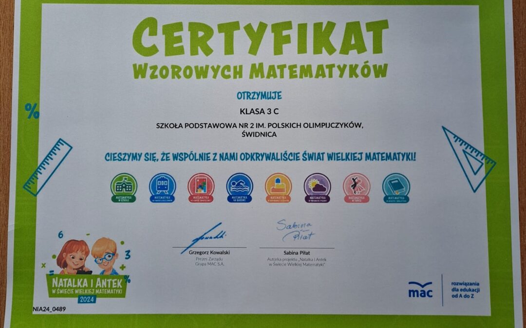 Projekt „Natalia i Antek w świecie Wielkiej Matematyki”